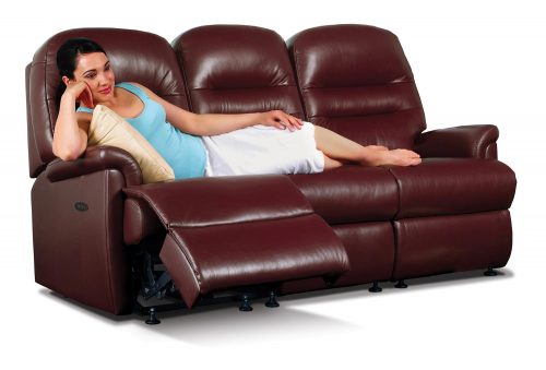 Keswick Small Leather Reclining 3-Seater Settee