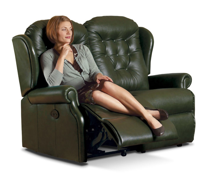 Lynton Standard Leather Reclining 2-Seater Settee