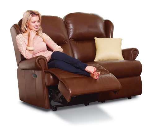 Malvern Standard Leather Reclining 2-Seater Settee