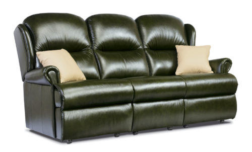 Malvern Standard Leather Fixed 3-Seater Settee