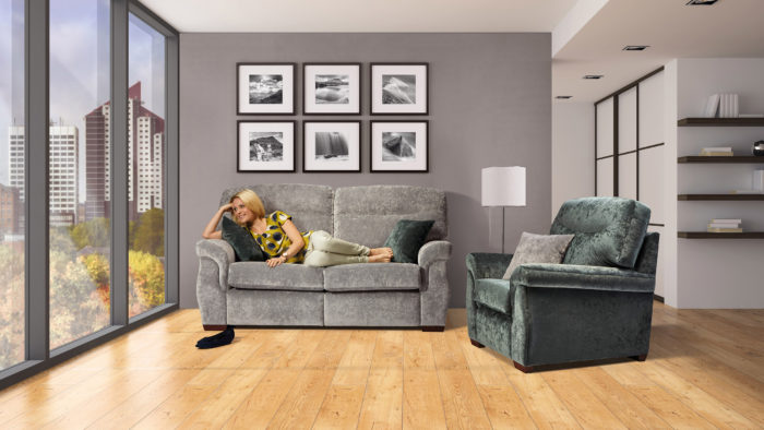 Empty room with book shelfs 3D rendering